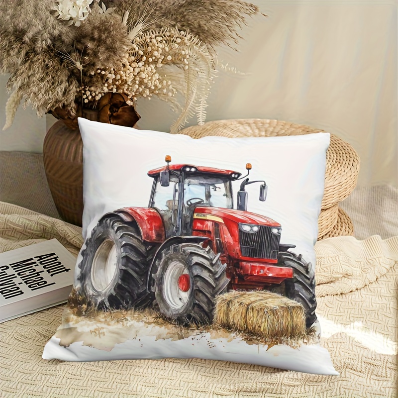 Agriculture Farming Cartoon - Fodera per Cuscino Rustica con Motivo